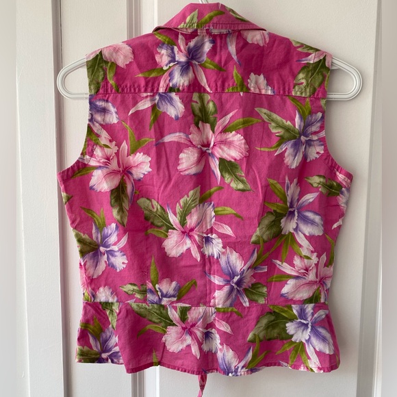Vintage Floral Jones New York Sleeveless Top (S) - Picture 5 of 11
